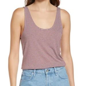NWT Rag & Bone Stripped Tank Top in Burgundy xs